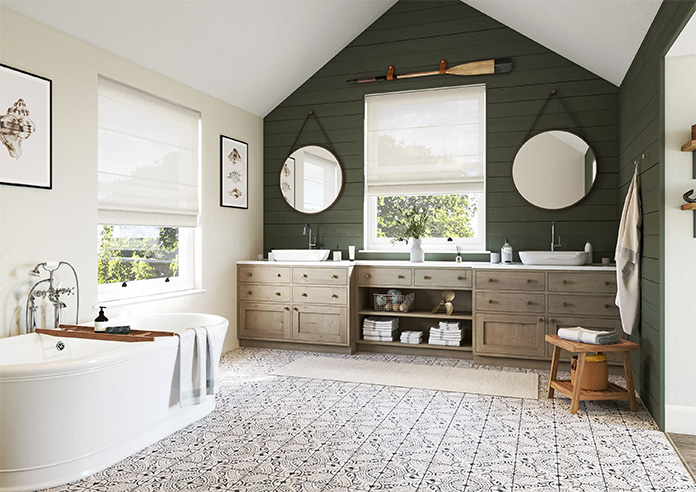 Tanami Voile, Glacier Grey - Motorised Roman Blind - Image 6